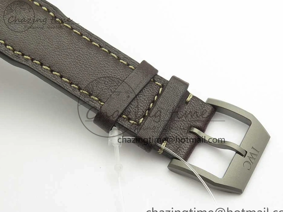 MIROTIME 0310 SmartChoice Mark XVIII IW327006 Titanium M+F 1:1 Best Edition Black Dial on Brown Leather Strap A 7145